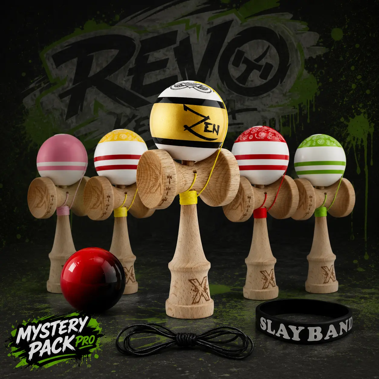 Mystery DROP - Mystery Pack PRO - Kendama X V2 Random, Tama, Ațe și Slayband