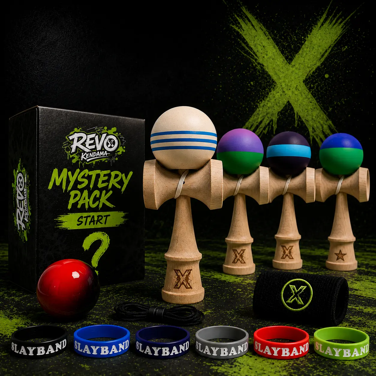 Mystery DROP - Mystery Pack START - Kendama X V1 Random + Tama + Accesorii