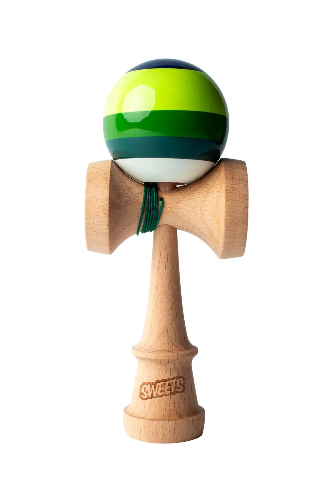 Cumpara Sweets Kendama Classic 5 Stripe Dougy Sweets <p>Pune mana pe cea mai noua kendama, marca Sweets si scoate-o la o intrecere cu ceilalti! </p><p>Noua Prime 5 stripes Dougy ne aduce un design nou si o constructie ideala pentru trick-urile balance! </p><p>Tama, vopsita in laboratoarele Sweets cu Prime Tacky, se remarca prin cele 5 dungi de nuante diferite de verde, care marcheaza gaura, pentru ca tu sa o poti urmari mai usor in miscare.</p><p>Noua Prime Dougy este o kendama formidabila pentru a porni o competitie interesanta si fascinanta, fara prea multe pregatiri.</p><p>Incearc-o si tu!</p><p>La fiecare Sweets Kendama Prime - 5 Stripes comandata, vei primi stickere, 1 manual de instructiuni, ata si margica de rezerva. </p>. Kendama originala din lemn, ideala pentru freestyle, antrenament si competitie. Potrivita pentru incepatori si avansati. [1]