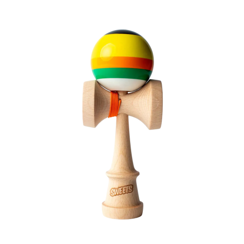 Kendama SWEETS - Cumpara Sweets Kendama Classic 5 Stripe Poncho Sweets <p>Incearca si tu noile kendame Sweets: Prime 5 Stripes!</p><p>Cele 4 modele noi de la Sweets vin cu un design fresh si cu o constructie ideala pentru trikc-urile de echilibru!</p><p>Tama, vopsita in laboratoarele Sweets cu Prime Tacky, se remarca prin cele 5 dungi de culori diferite, care marcheaza gaura, pentru ca tu sa o poti urmari mai usor in miscare.</p><p>Noua Prime Poncho este o kendama formidabila pentru a porni o competitie interesanta si fascinanta, fara prea multe pregatiri.</p><p>Ia-ti Kendama Prime 5 Stripes - Poncho si scoate-o la o intrecere cu ceilalti! </p><p>La fiecare Sweets Kendama Prime - 5 Stripes comandata, vei primi stickere, 1 manual de instructiuni, ata si margica de rezerva. </p>. Kendama originala din lemn, ideala pentru freestyle, antrenament si competitie. Potrivita pentru incepatori si avansati.