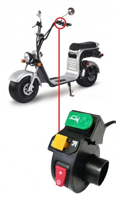 Bloc lumini scuter electric CityCoco (60V) – pentru ghidon 22 mm, cu lumini, semnalizare și claxon [5]
