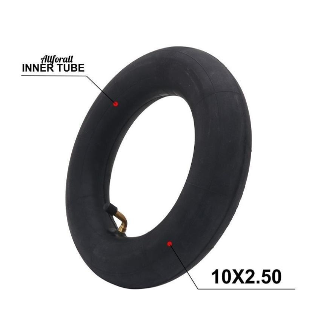 Cameră de aer 10×2.50 cu valvă în L (45°) pentru trotinetă electrică – negru [3]