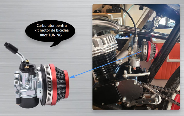 Carburator kit motor bicicletă 80cc – TUNING [6]