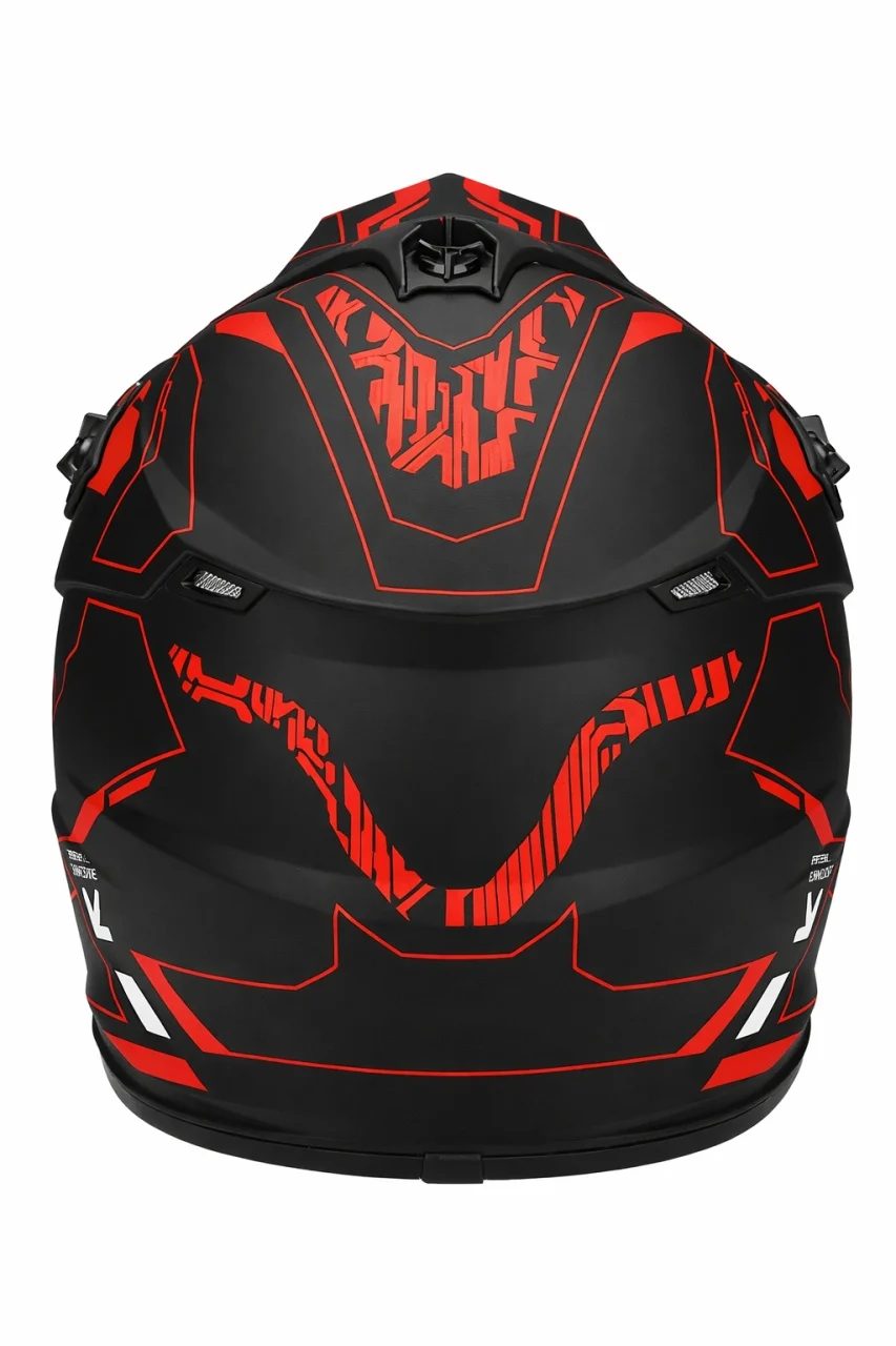 Cască ATV / Enduro SNON – Negru + Roșu, Mărimea L (59–60 cm) [5]