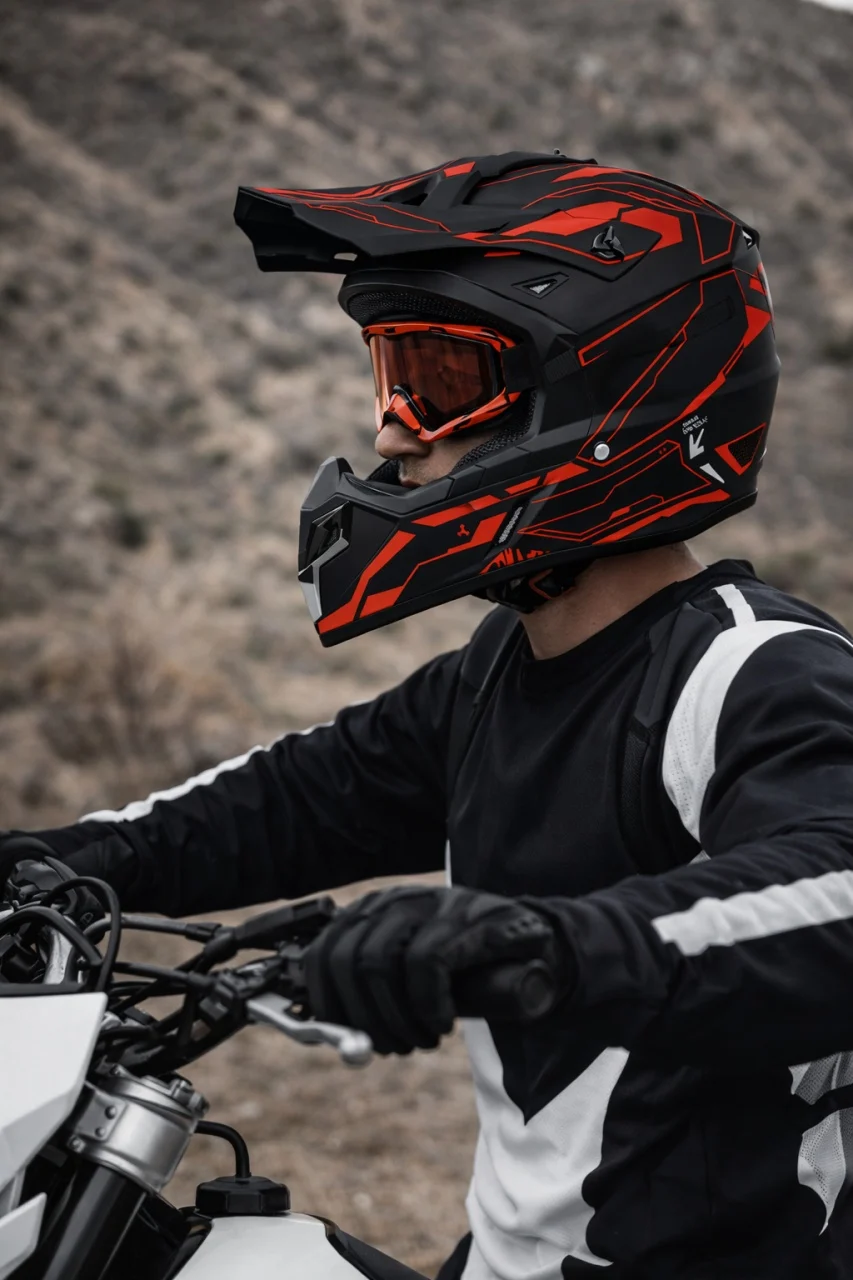 Cască ATV / Enduro SNON – Negru + Roșu, Mărimea XL (61 cm) [2]