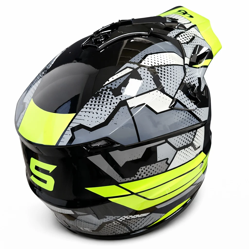 Cască Enduro / Motocross – Neon Galben/Gri/Negru, Mărimea L (59–60 cm) [3]