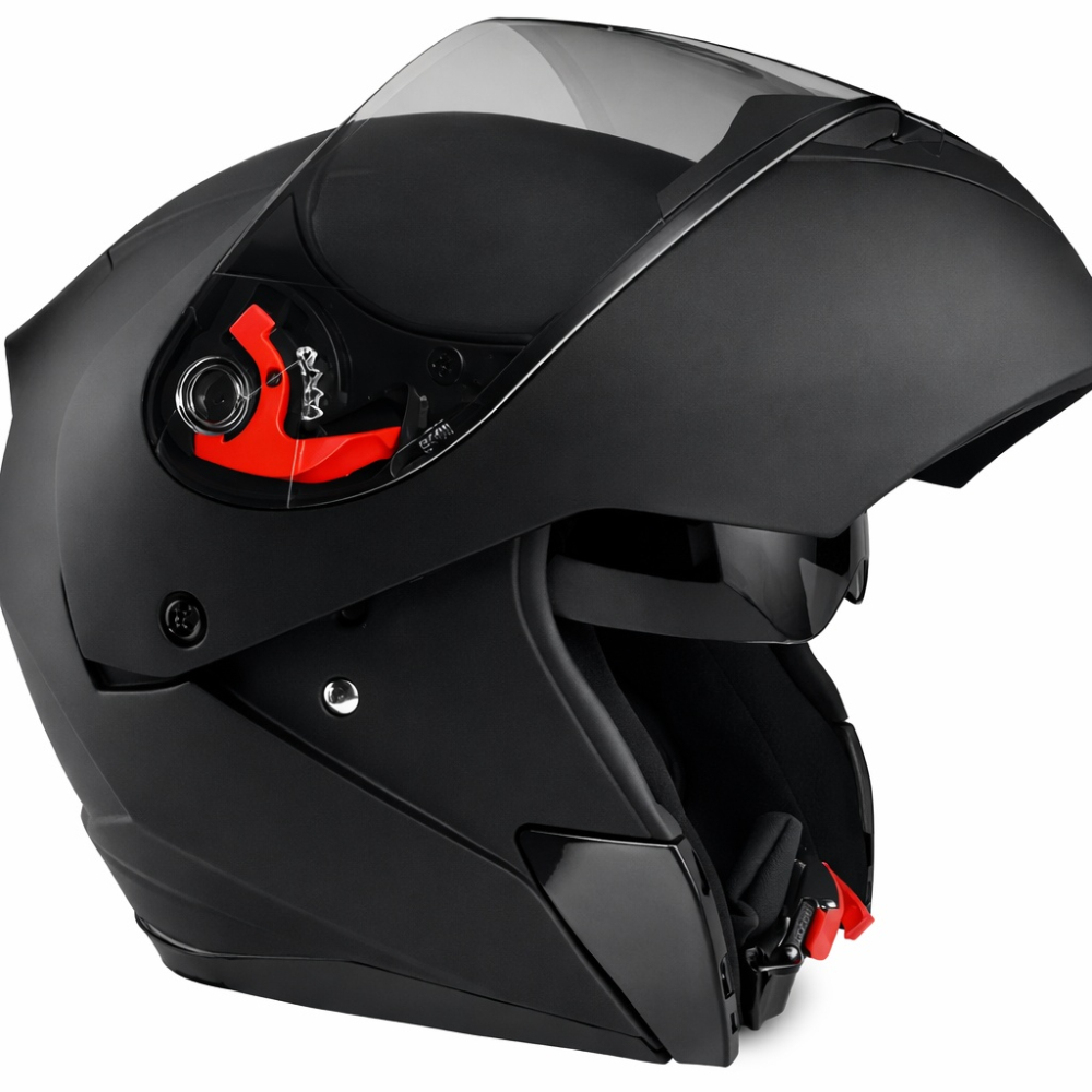 Cască moto modulară Neagră L (59–60 cm) — Flip‑up, vizieră internă retractabilă [2]