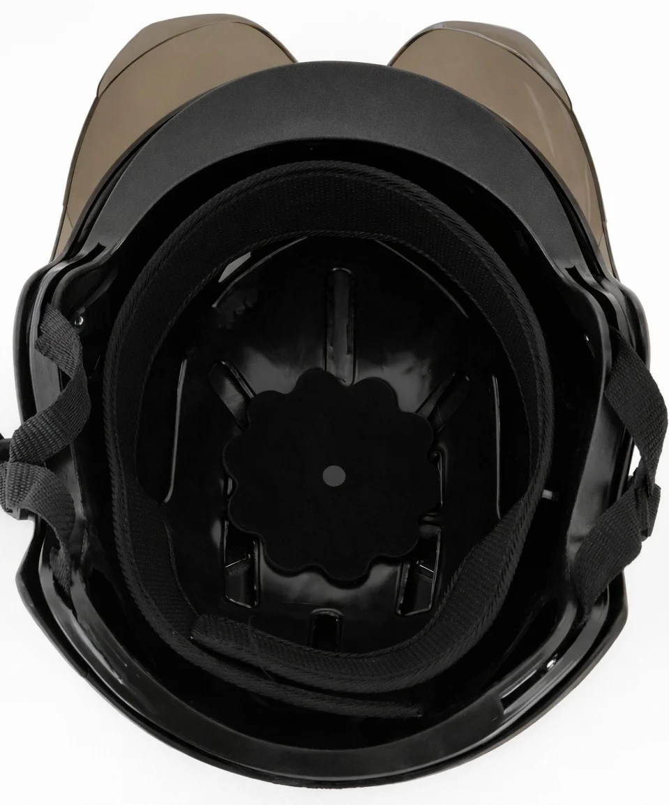 Cască protecție trotinetă Negru Lucios L (59–60 cm) — Vizieră fumurie, închidere sigură [5]