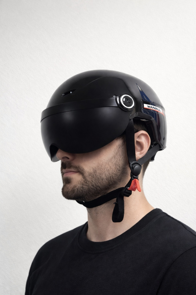 Casca Wanslo RM-010 negru lucios | Cască trotinetă și bicicletă ajustabilă pentru adulți [2]