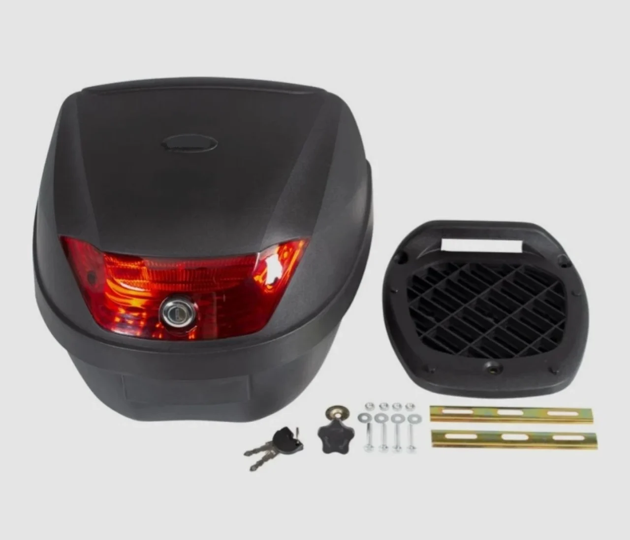 Cutie portbagaj 2410 neagră pentru scuter | ABS 24L cu stop reflectorizant și închidere cu cheie [3]