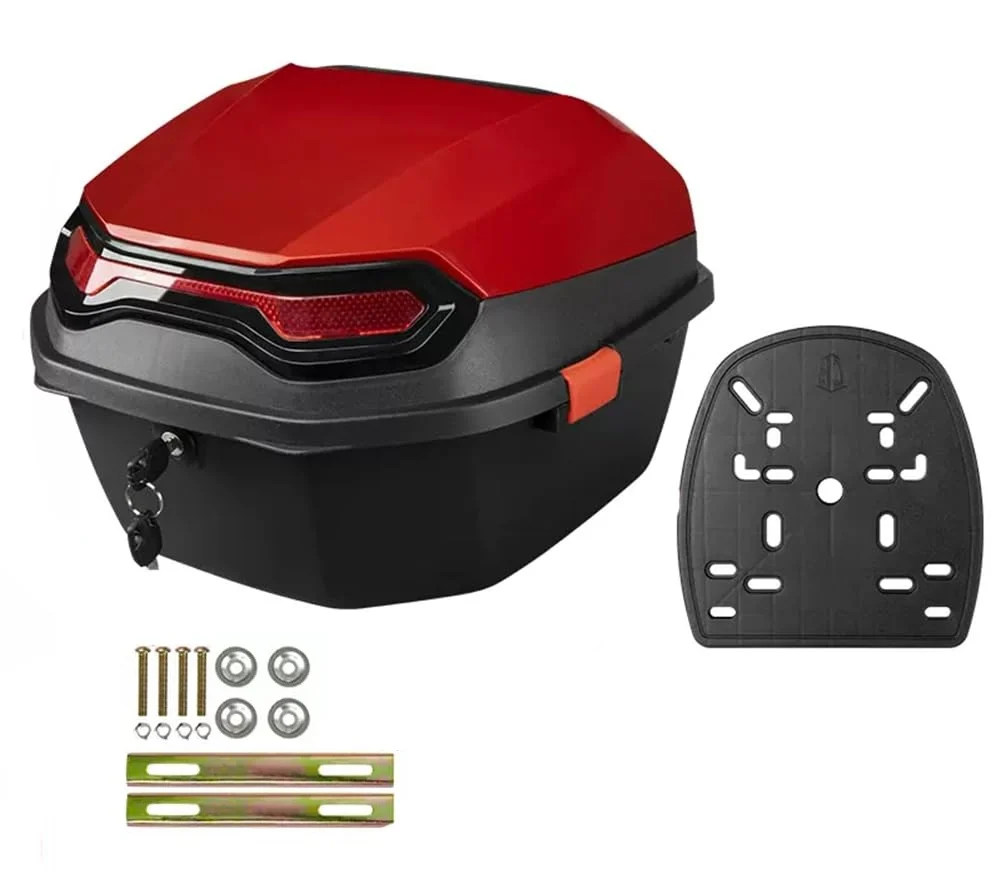 Cutie portbagaj 777 roșie 40L | Portbagaj scuter cu cheie și stop reflectorizant [2]