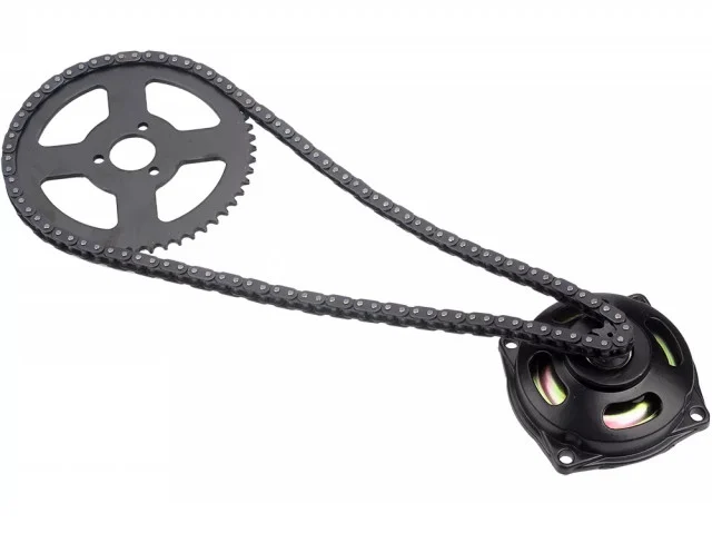 Kit transmisie Pocket Bike 6T – oală reductor 77.5 mm, pinion 54T, lanț 52 zale [2]