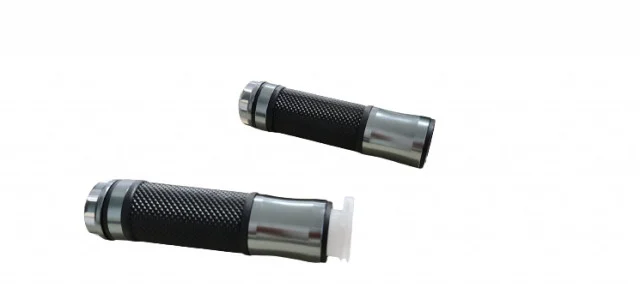 Mansoane scuter metalice + cauciuc gri – Ø 22 mm, cu plastic accelerație inclus [2]