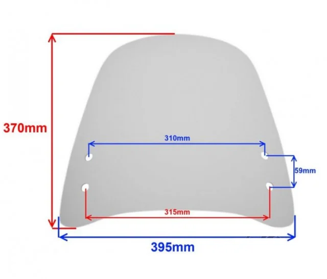 Parbriz moto / scuter universal – 37 × 39 cm, protecție vânt și intemperii [2]