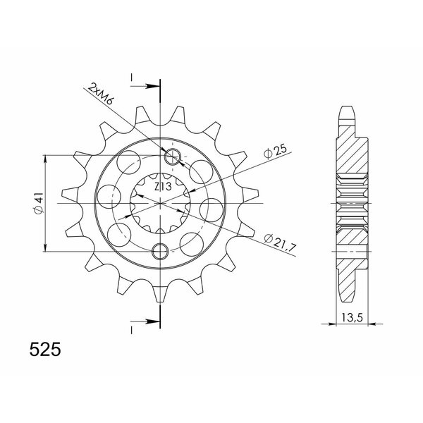 Pinion Față SUPERSPROX CST‑296:15 – 15T, Pas Lanț 525 [2]