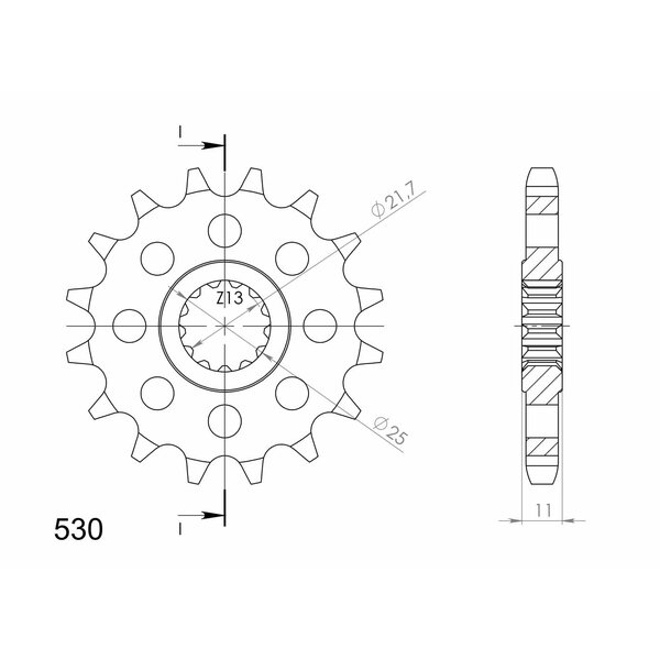 Pinion Față SUPERSPROX CST‑580:16 – 16T, Pas Lanț 530 [2]