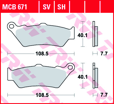 Plăcuțe Frână Spate TRW MCB671SH – Sinterizate SH – BMW / Ducati 125–2300 (1976–2020) [3]
