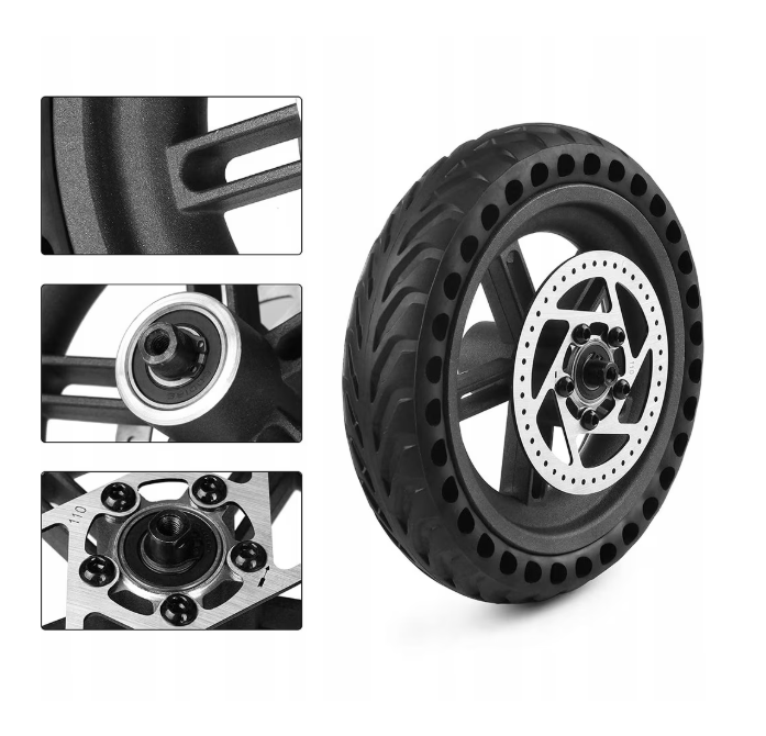Roată completă 8.5 inch pentru trotinetă Xiaomi M365 – cauciuc plin fagure + disc frână inclus [8]