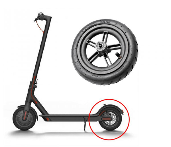 Roată spate trotinetă electrică 8.5 inch (cauciuc cu cameră) – completă, montată [2]