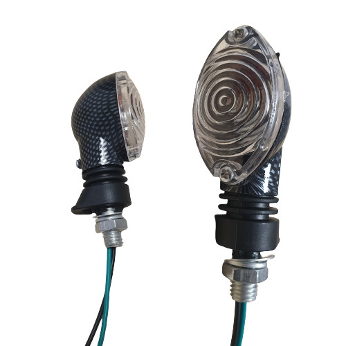 Set semnale carbon ovale (2 buc) 12V | Filet M8 x 1,25, 48×28 mm [3]