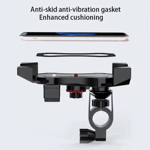 Suport telefon moto pentru ghidon – prindere mecanică, reglaj rapid, anti‑vibrații [5]