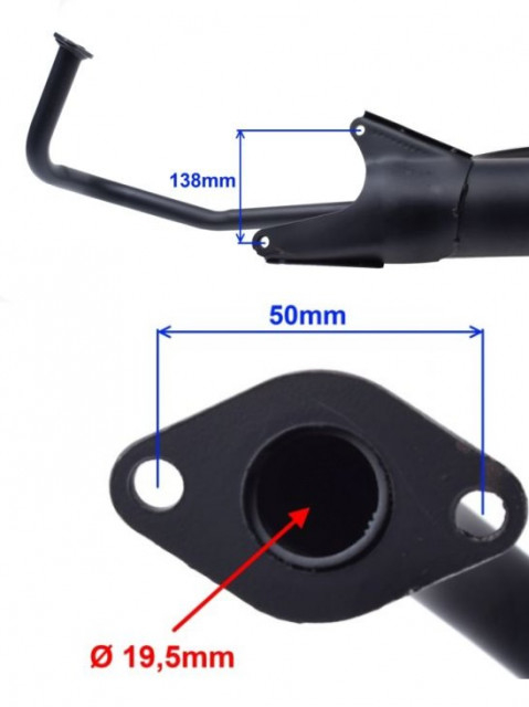 Tobă / esapament scuter 4T roată 10" – compatibil universal 50cc 4 timpi [2]