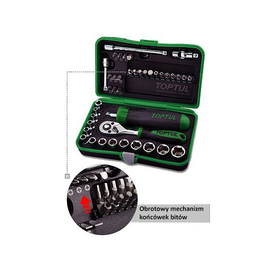 Trusă de scule TOPTUL – 41 piese, 1/4", HEX / PH / SL / PZ / TORX Tamper, profesională [2]