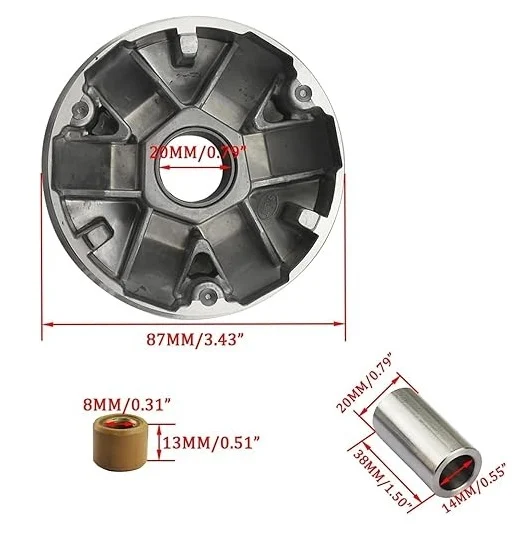 Variator scuter 4T 50–80cc (simplu) – Cu role, compatibil motoare GY6 139QMB [4]