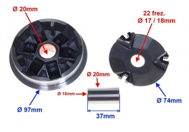 Variator scuter TGB RX 50cc – Cu 2 seturi de role (7g și 9g) [2]