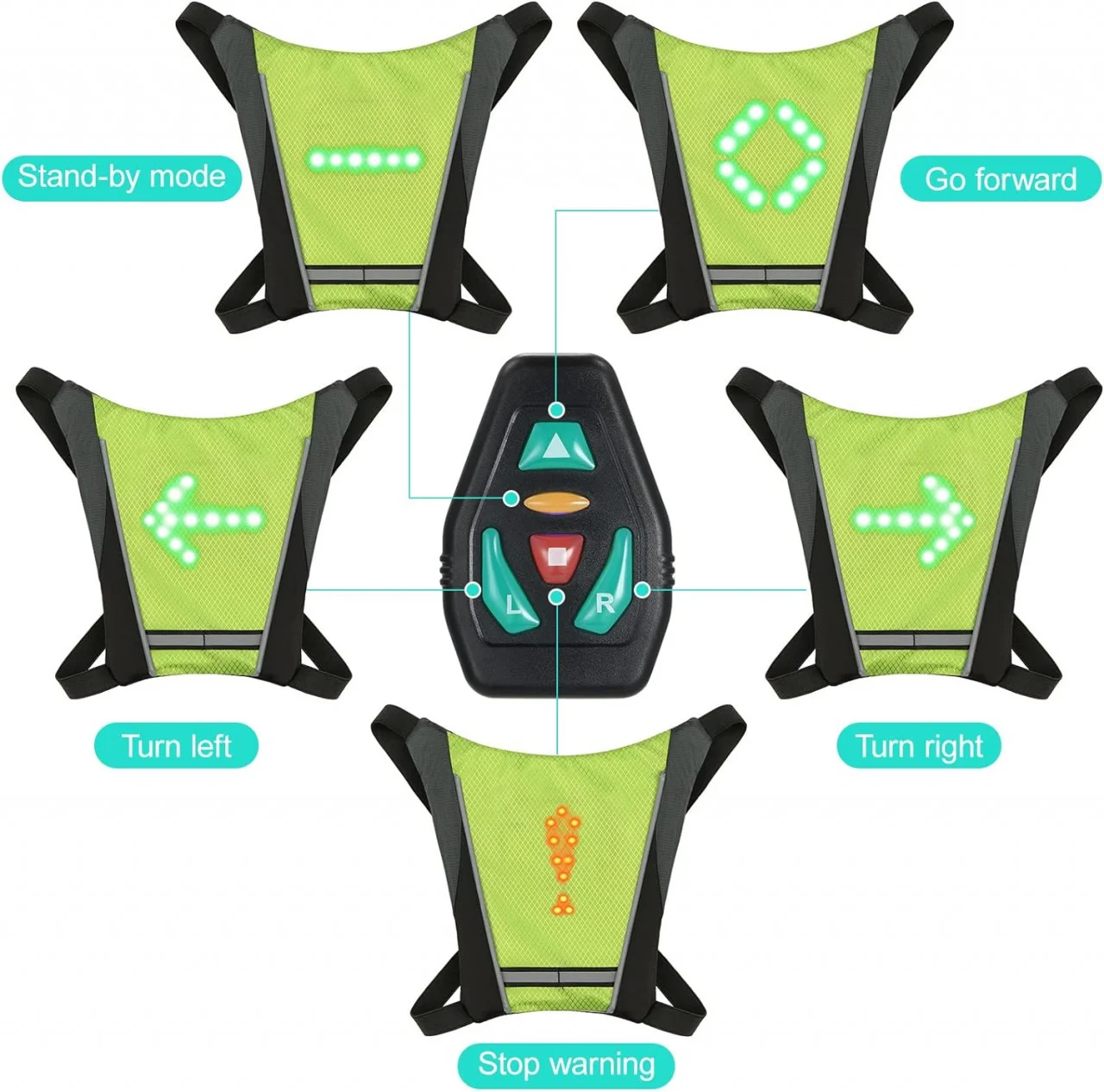 Vestă semnalizare LED cu acumulator reîncărcabil USB | Vestă vizibilitate [3]