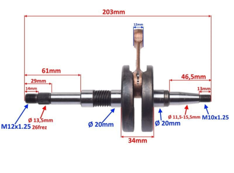 Ambielaj scuter 2T – Honda Dio, Kymco, SYM, Daelim (diametru platane 74 mm) [1]