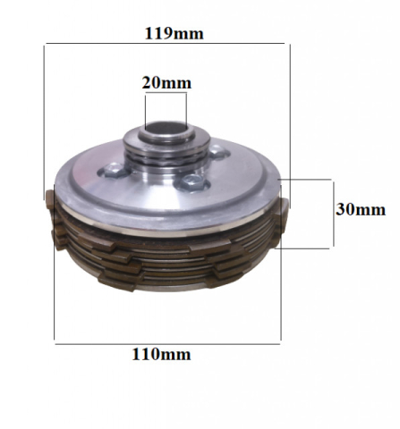 Ambreiaj complet pentru motosapă / motocultor diesel 178F – 186F, compatibil modele standard [1]