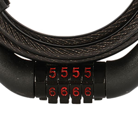 Antifurt OXFORD Combi6 – Cablu cu cifru 1500 × 6 mm – Negru [2]