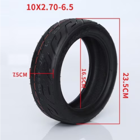 Anvelopă 10×2.7‑6.5 pentru trotinetă electrică – cauciuc 10 inch, negru [1]