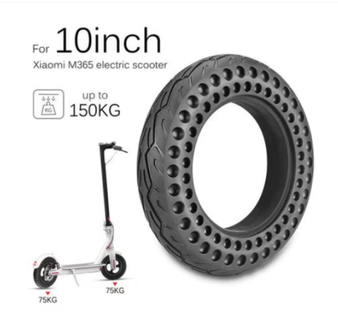 Anvelopă plină tip fagure 10 inch pentru trotinetă electrică Xiaomi M365 – cauciuc solid, absorbție șocuri [1]