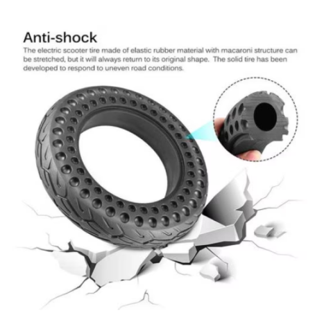 Anvelopă plină tip fagure 10 inch pentru trotinetă electrică Xiaomi M365 – cauciuc solid, absorbție șocuri [4]