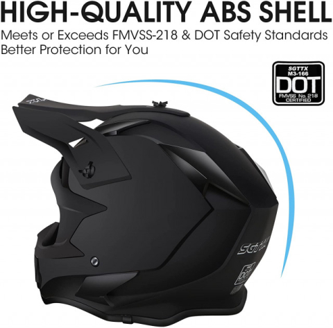 Cască ATV / Enduro Negru Mat XL (61–62 cm) — Protecție off‑road, ventilație optimizată [1]