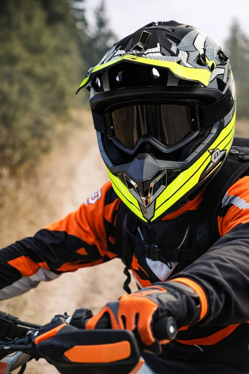 Cască Enduro / Motocross – Neon Galben/Gri/Negru, Mărimea L (59–60 cm) [3]