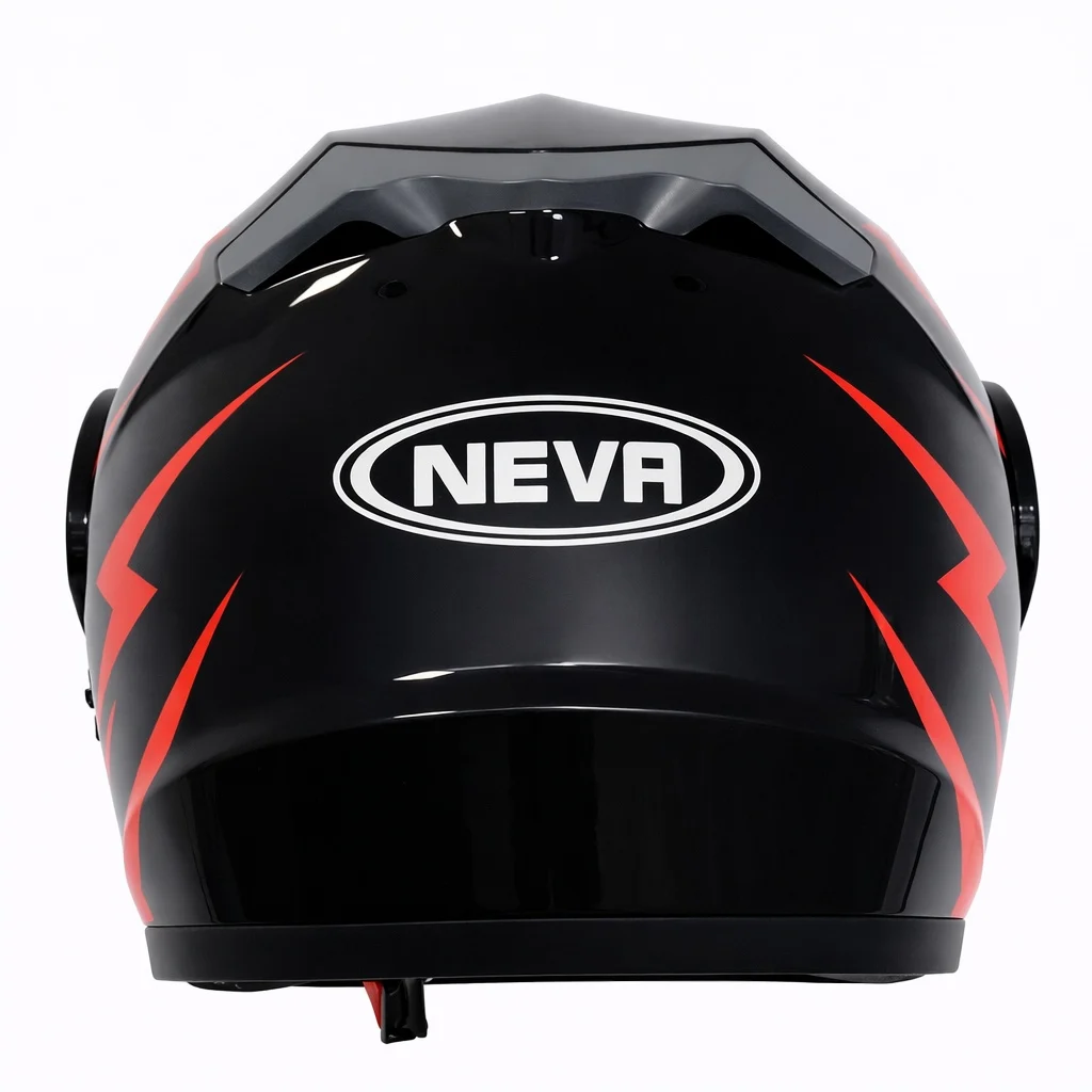 Cască moto Flip‑up TECH – Full‑Face Modulară, Negru Lucios + Roșu Intens, Mărimea L (59–60 cm) [5]