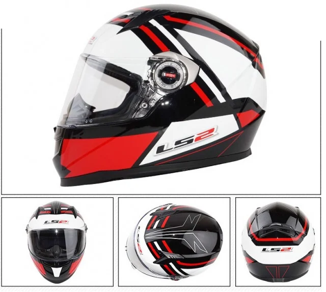 Cască moto LS2 FF‑358 – Full‑Face, Roșu‑Alb‑Negru, Mărimea L [1]