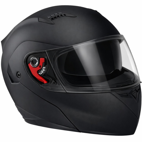 Modulare - Cască moto modulară Neagră L (59–60 cm) — Flip‑up, vizieră internă retractabilă