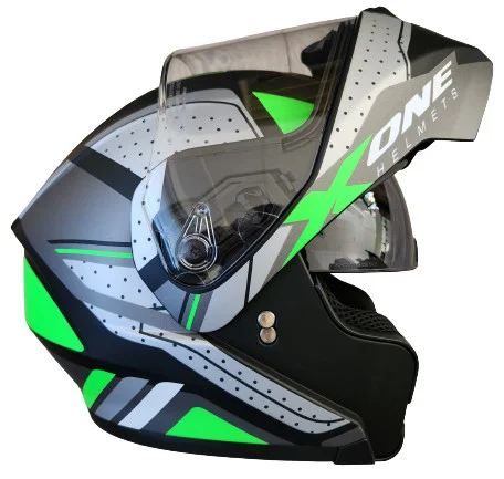 Echipamente - Cască moto modulară X‑One „Verde” – Flip‑Up, Mărimea XL (61 cm)