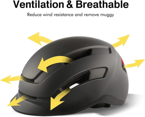 Casca trotinetă LED cu vizieră Negru Mat L 58-60 cm | Baterie litiu reîncărcabilă [2]