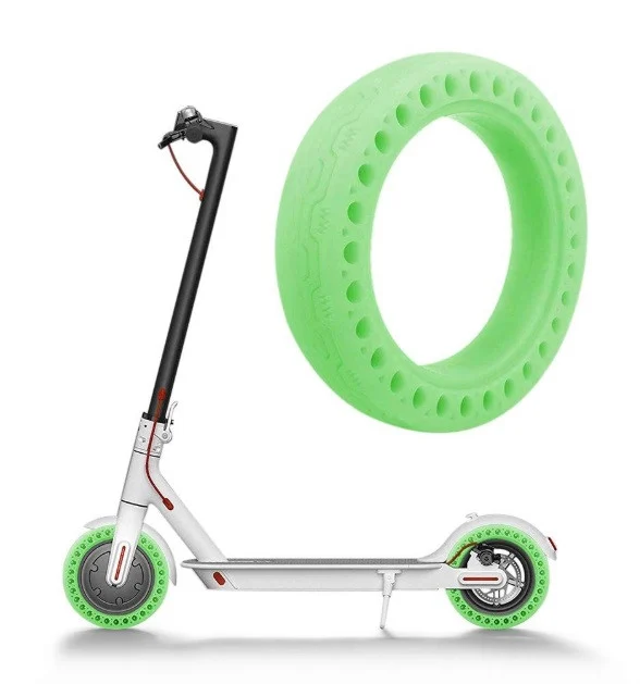 Trotinete Electrice - Cauciuc solid trotinetă electrică 8.5 inch – verde fluorescent (tip fagure)