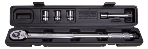 Scule și Unelte Moto - Cheie dinamometrică MAMMOOTH – 1/2", 40–210 Nm, capete 17/19/21 mm, 44 cm, pentru roți
