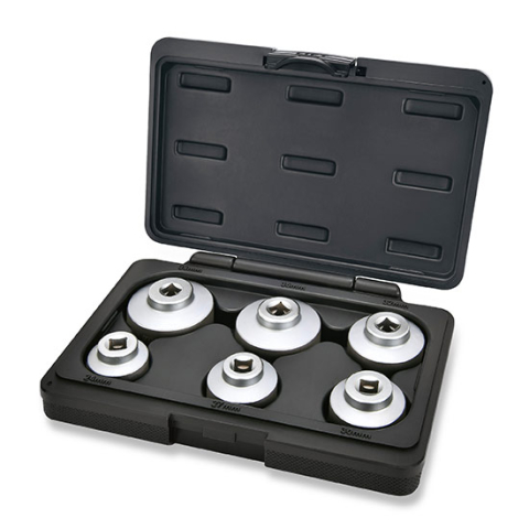 Chei Specializate - Cheie filtru ulei TOPTUL – set tubular 1/4", 6 buc, 24–38 mm