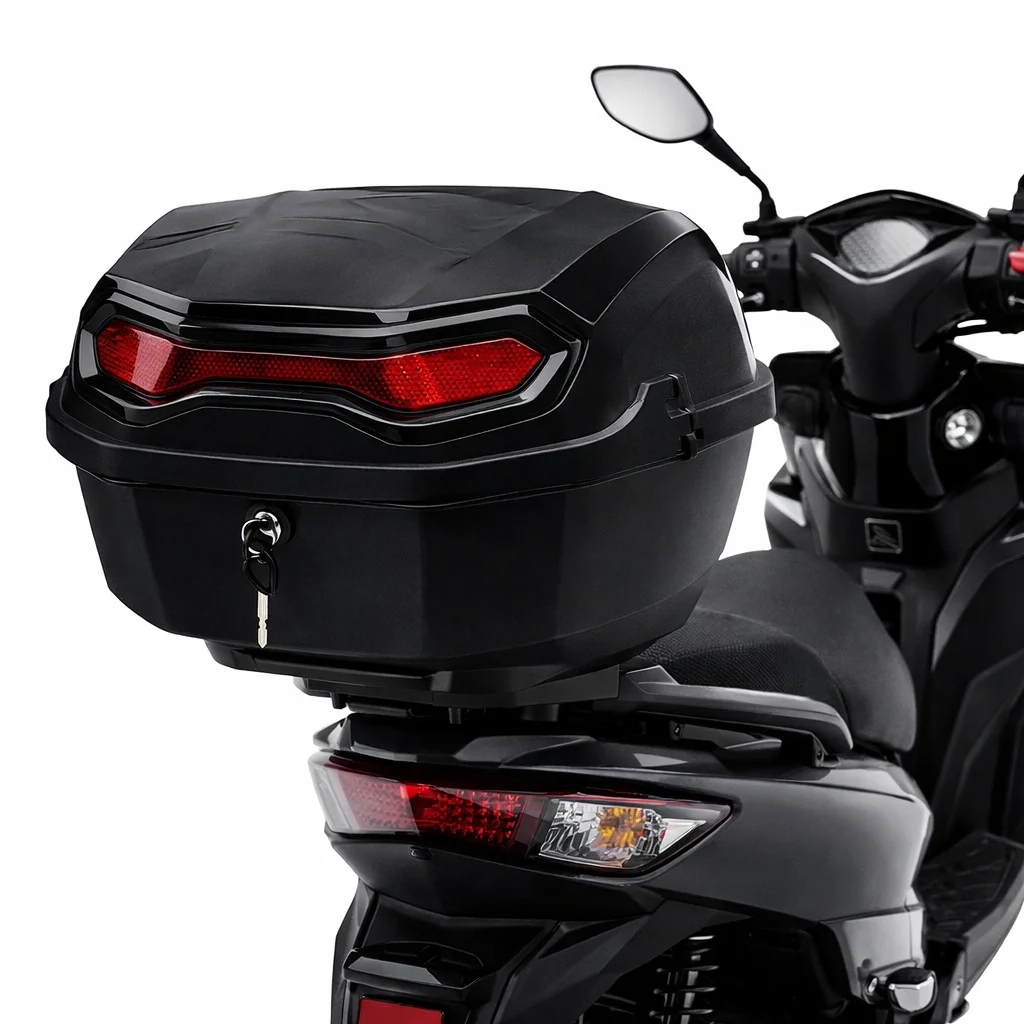 Cutie portbagaj 777 neagră 40L | Portbagaj scuter cu cheie și stop reflectorizant [1]