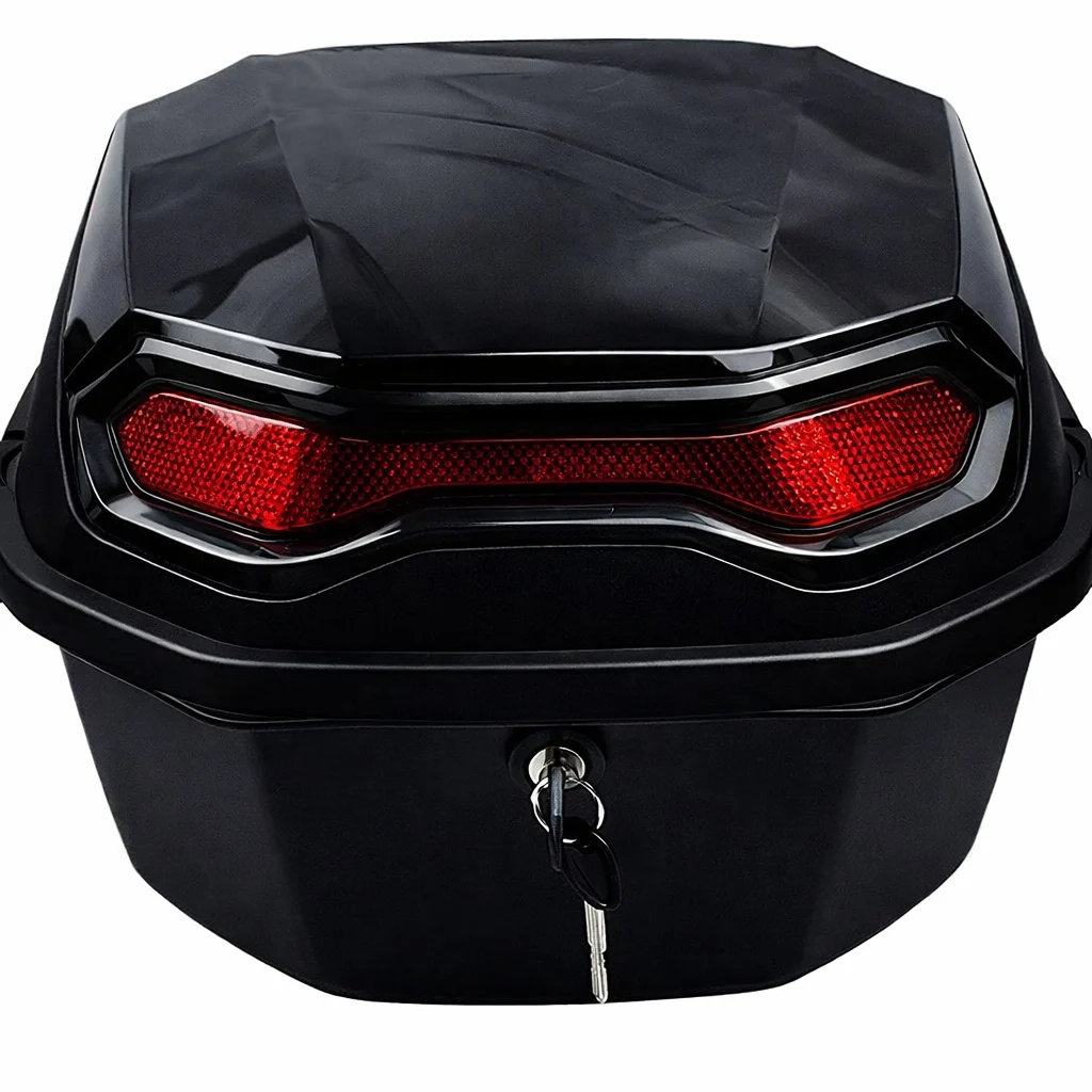 Bagaje - Cutie portbagaj 777 neagră 40L | Portbagaj scuter cu cheie și stop reflectorizant