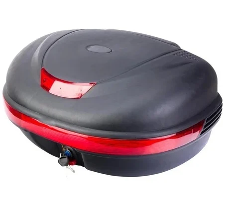 Accesorii - Cutie portbagaj mare neagră pentru scuter | Stop reflectorizant + închidere cu cheie