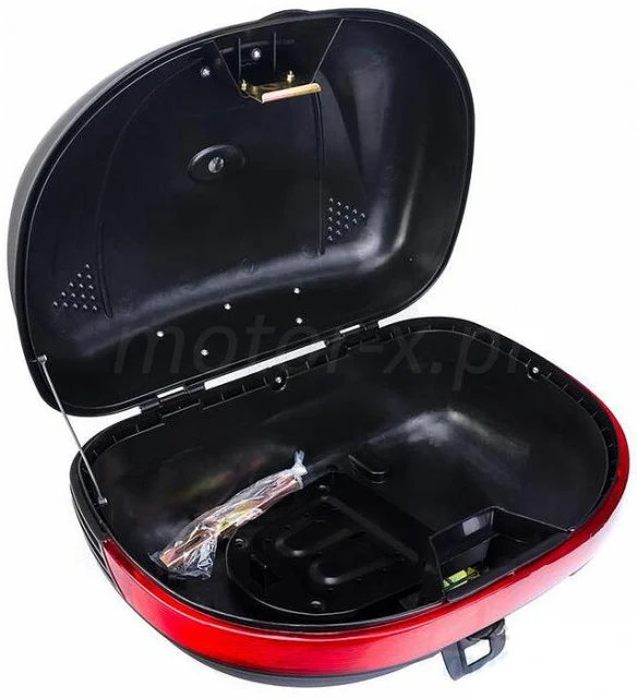 Cutie portbagaj mare neagră pentru scuter | Stop reflectorizant + închidere cu cheie [2]